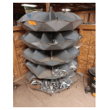 Spinning Display Of Metal Clips, Copper Clips, Miscellaneous Brackets. Shelf Is Included