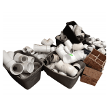 Large Lot Of Big PVC Fittings And Couplings And Copper Holders