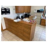 Wooden L Shaped Desk Approximately 85”L. X 136” LX 45.5”H. X 29”H. Desk Only