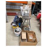 Clothes - CD Player- Metal Saw Horse - Copper