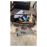 Tool Carrier and Contents - 2 Ridgid Pipe Wrenches - Leak Snuffer - Etc