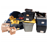 Contents Of Floor Compartment  Empty Totes, Roof Drains, Step Stool, Gas Can, Storage Boxes