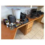 Office Supply Assortment Includes Pens- Stapler’s Heaters Monitor-Keyboard- Letter Holders