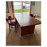 Wooden Table 75'x36'x30' with 2 Chairs