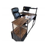 Metal Wooden Computer Desk 68”L. X 43” L X 36”H. - Includes Computer Chair