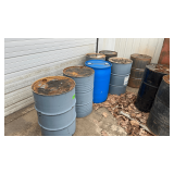 Seven 55 Gal Drums - Fluid Unknown