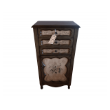 22 Inch Wide 14 Inch Deep 42 3/4 Inch High 3 Drawer 2 Shelf Decorative Cabinet