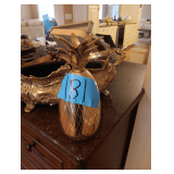 Brass Pineapple And Serving Container With Removable Insert