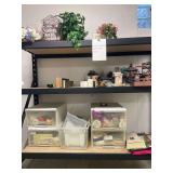 All Contents on Shelf Ribbons Bows Glass