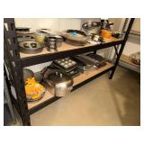 Contents Of Bottom Two Shelves Includes Bakeware Assortment- Pizza Pans - Egg Pan - Vintage Roaster - Roasting Pans