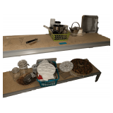 Contents On Two Shelves Includes Glassware- Electric Pizza Pan - Deviled Egg Carrier- Electric Chopper