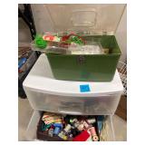 3 Drawer Tote of Sewing Material and Yarn