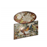 Stained Glass Our Family saying Hanger, 13 in. - 2 Stain Glass Looking Hanging Panels - 19.5 x 14 in