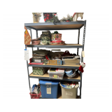 No Metal Shelfs are for sell All Contents on Shelf Xmas Plates Bowls