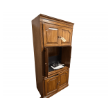 Wooden Entertainment Center Includes Element 18” Flat Screen TV 77”H. X 36”W. X 21”D.