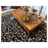 Wooden Coffee Table 48”L. X28”W.X 17”H. - 4 Lamps Included