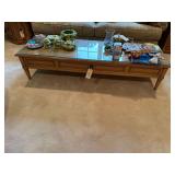 Vintage Wooden Coffee Table 69”L. X 18”H. X22”W.