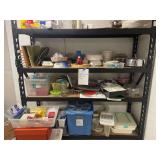All Materials on Shelf Pots Pans Dishes