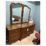 Vintage DresserWith Mirrors 76”L. X 20”D.X 32”H.