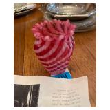 4"x4.5" Red and White Vase