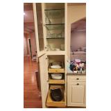 2 Cabinets of Glassware - Corning ware -Metal Trays