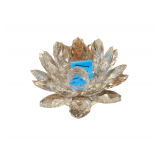 Water lilly Crystal Lotus Flower Candle Holder - 8 in W x 5 in H