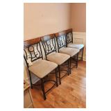 4 Metal and Wood Counter High Stools - 24 inches high