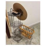 Corner Shelf 37" Tall Wood Magazine Holderwith a Toilet Paper Holder