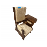 Vintage Rocking Chair- Wooden Side Table With Drawer 28”L. X20”W X22”H.