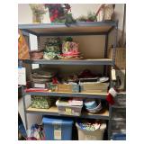 No Metal Shelfs are for sell All Contents on Shelf Xmas Plates Bowls