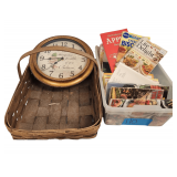 Cookbooks - Clock, Inspirational - Wicker Basket