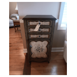 22 Inch Wide 14 Inch Deep 42 3/4 Inch High 3 Drawer 2 Shelf Decorative Cabinet