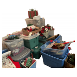 All Xmas Decorations In Totes and on Floor