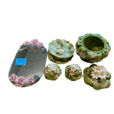 NARCO 1967 Green Apples With Daisies Set