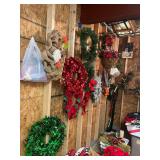 All Wreaths and Garland Hanging on Wall 17 Items