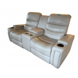 Leather Couch - 80in Wide - Power Reclining - Storage Box
