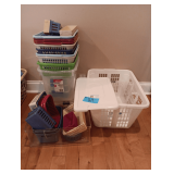 Laundry Basket. Containers With Lids. Plastic Storage Baskets