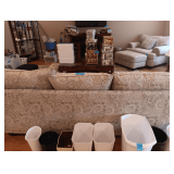 8 Feet Long 3 1/2 Feet Wide 3 Cushion Couch With 3 Throw Pillows