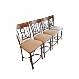 4 Metal and Wood Counter High Stools - 24 inches high