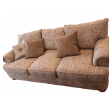 8 Feet Long 3 1/2 Feet Wide 3 Cushion Couch With 3 Throw Pillows