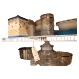 3 Shelves of Canisters and Bowls