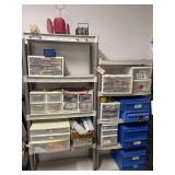 2 Plastic Shelfs 34"x14"x75" and 32"x13"x63" Plus All Contents