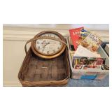 Of Cookbooks - Clock, Inspirational - Wicker Basket