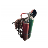 Acetylene & Oxygen Tank Cart w/ Torch and Helmet