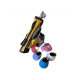 Aouity Golf Bag with 7 Irons 6 Sun Visors a Plethora Of Golfballs