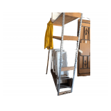 Shelf with Cooler Lids and Umbrella