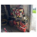 Contents Of Metal Rack Includes Gas Cans - Funells - Trash Can - First Aid Kit - Rack Included