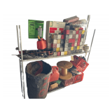 Contents Of Metal Rack Includes Gas Cans - Funells - Trash Can - First Aid Kit - Rack Included