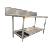 Stainless Steel Table with Backsplash - 72” Length, 34.5 Counter Height