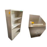 2-Steel File Cabinets-1-Steel Book Case 52”H. - 29”H. - 34.5”L. X 59”H. X 13”D.